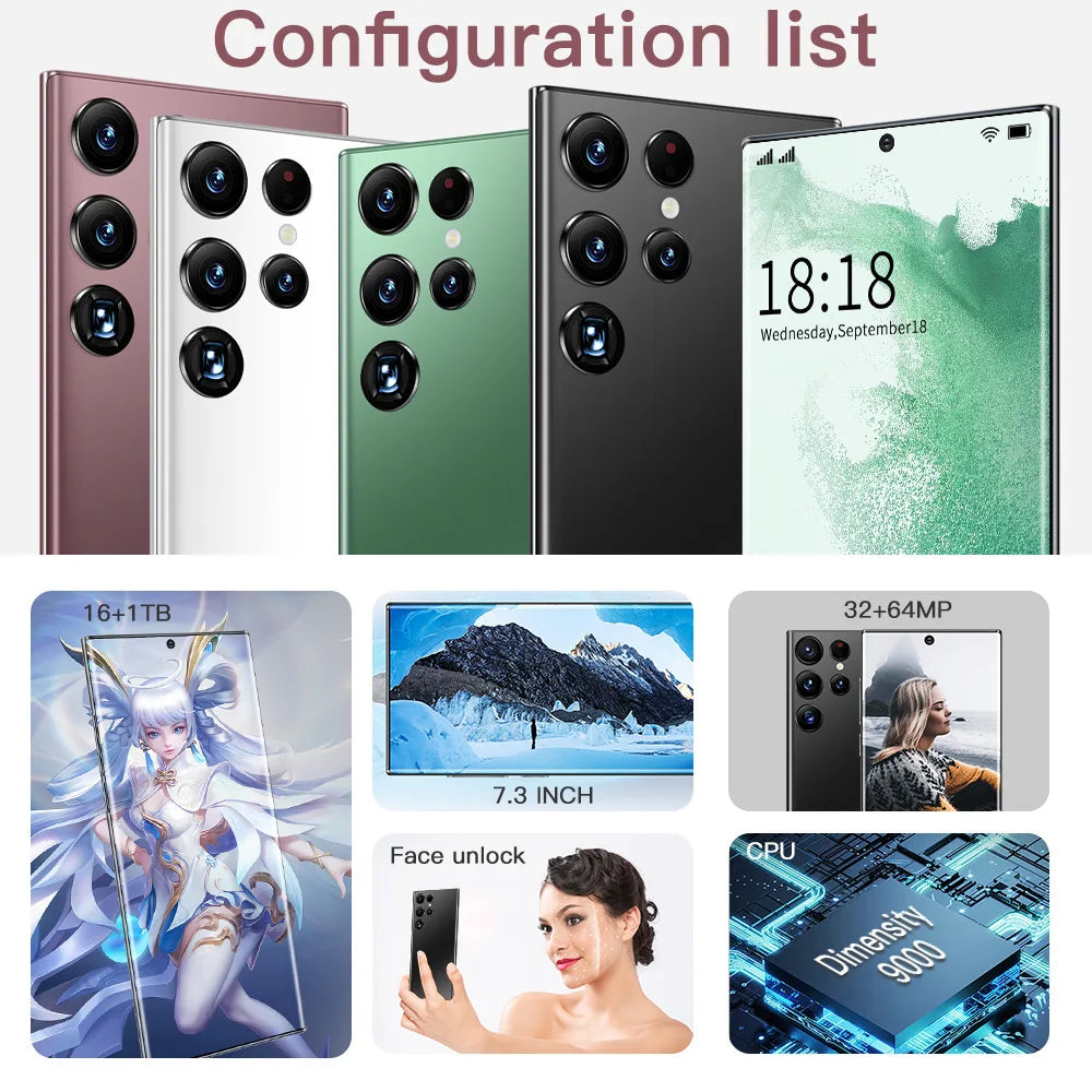 SVm Sun S23 Ultra Android Smart Phone High Quality 8+256GB HD Screen Resolution LTE and CDMA Cellular in French and Spanish - Tidesmit