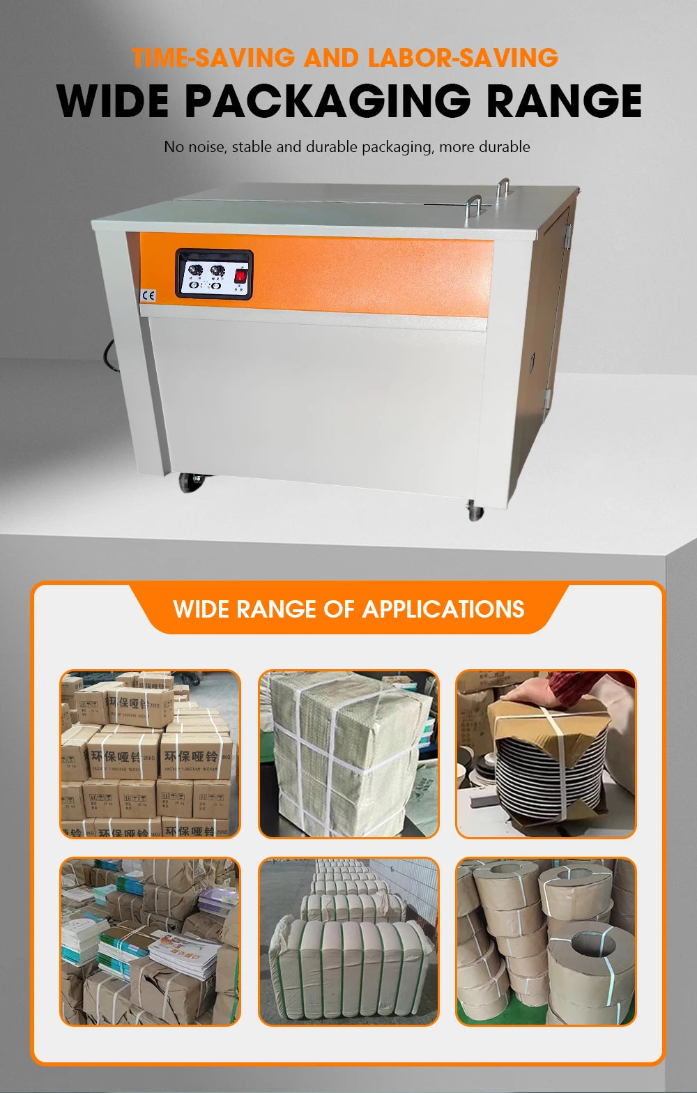High Desk Semi Automatic Pp Strapping Machine Corrugated Box Banding Device for Goods Outer Package Consolidation Work
