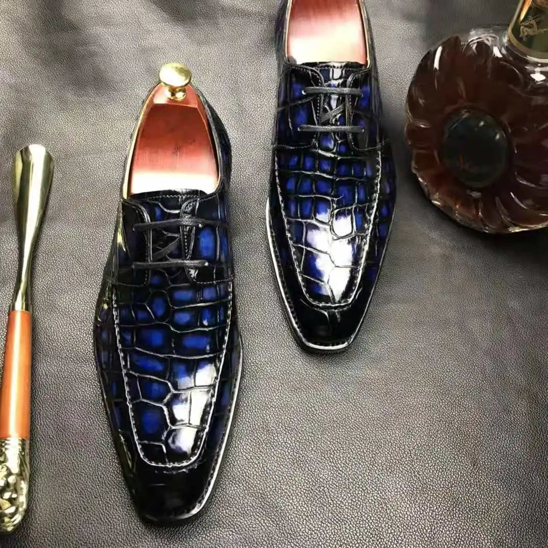 Stylish Genuine Crocodile Leather Shoes Men Formal Alligator Leather Customize Italian Shoes Goodyear Luxury Dress Men's Shoes