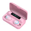 Trending Products 2024 New Arrivals 2 in 1 2000mah Battery LED Powerbank 5.0 Earphone Wireless Earbuds TWS F9 Pink F9 Tidesmit