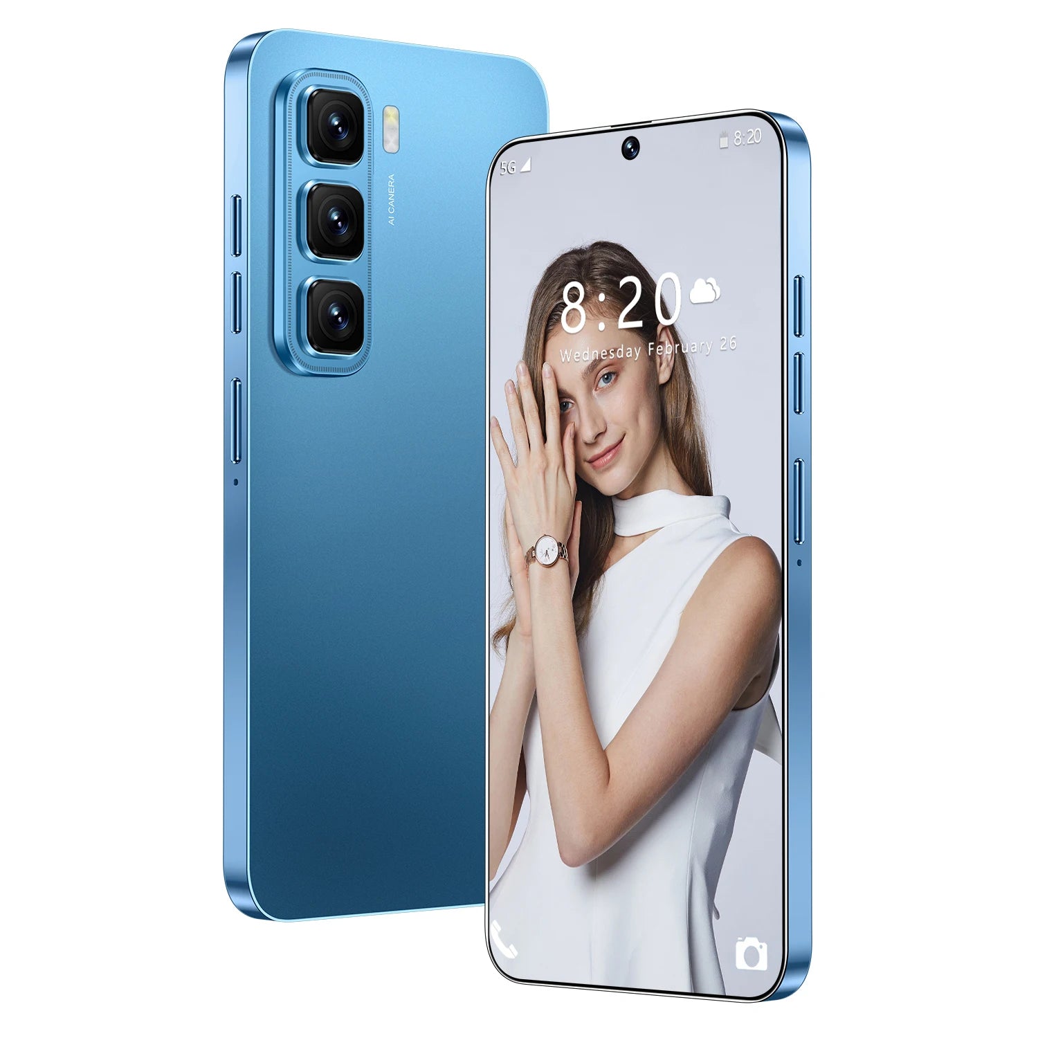 Infinix Hot 60i 5G smartphone with 7.3-inch display and Android OS, affordable authentic mobile device gallery view