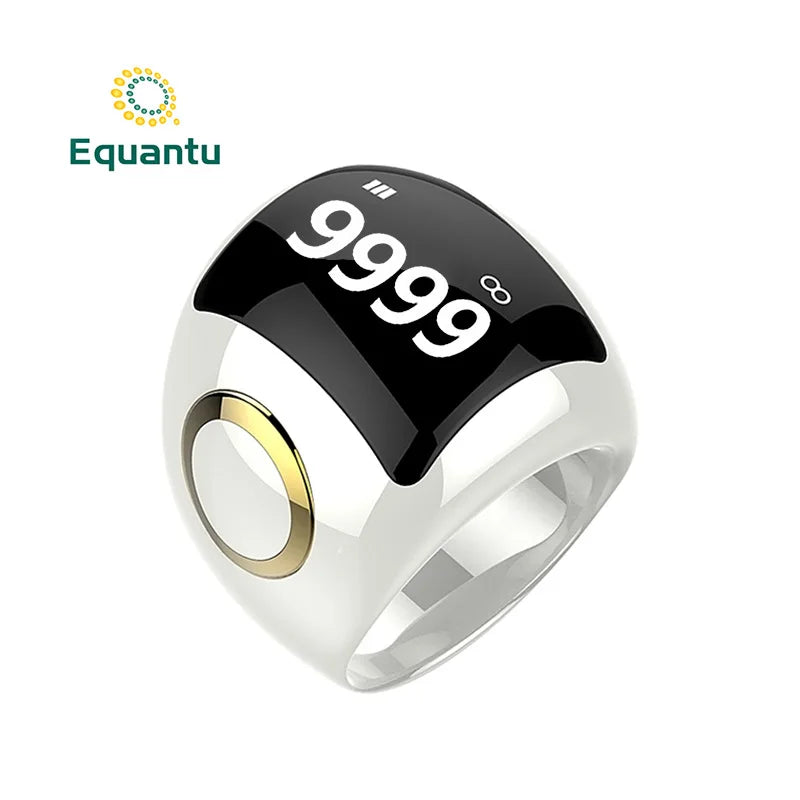 Middle East Best Seller Waterproof NFC Smart Ring with Sleep Tracker IOS Compatible for Bluetooth APP Connected Ceramic qb709 white Tidesmit