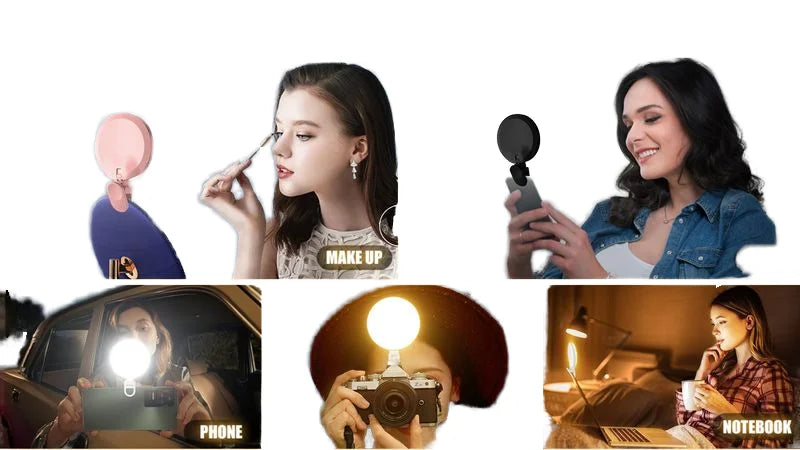 Rechargeable Cell Phone Ring Light Portable LED Mini Selfie Ring Light with Clip for Laptop Video Conference Live Streaming Tidesmit