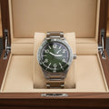 High Quality Men's Mechanical Watch with Green Dial and Stainless Steel Case Suitable for Business Travel Luxury Sports Watch