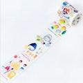Decorative food masking tape strip with colorful food icons and drinks