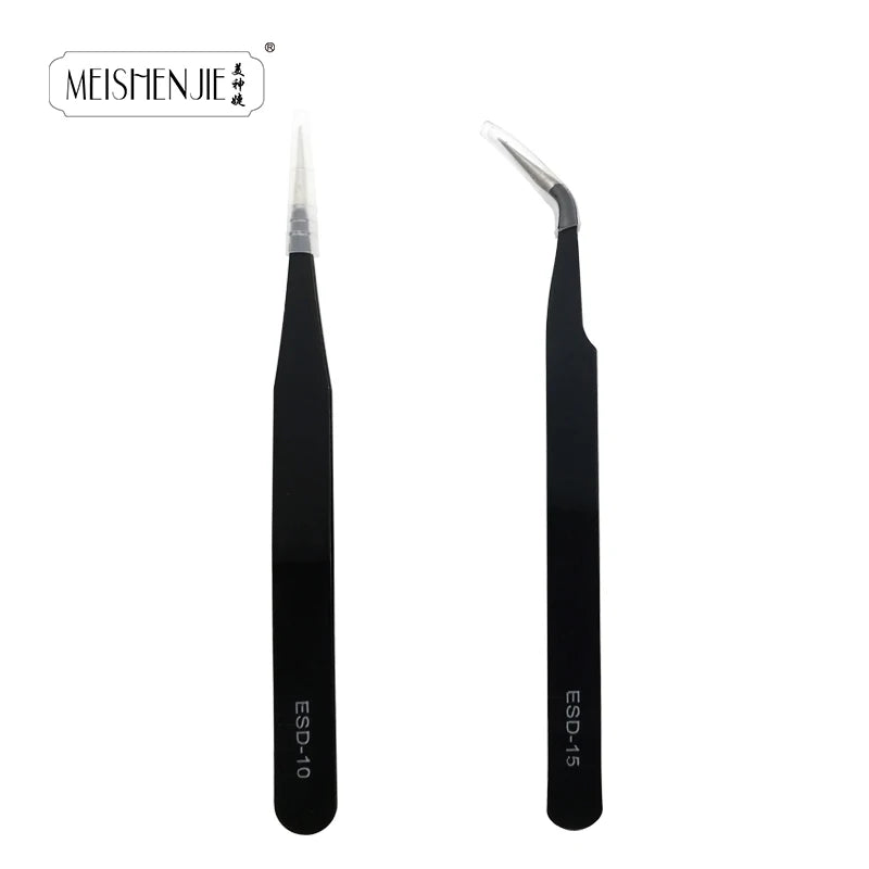 MEISHENJIE 1PC Stainless Steel Curved Straight Eyebrow False Eyelash Tweezers Nail Art Extension Makeup Tool Eeyelashes Tweezers False Eyelashes Tidesmit