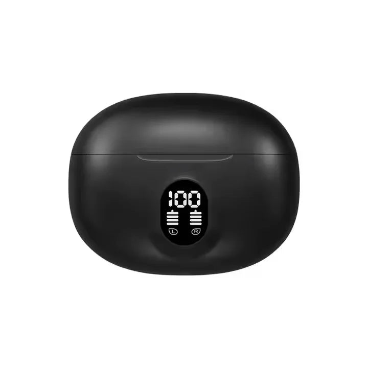 2025 New In-ear Wireless Sports Noise Canceling Earbuds with Led Battery Display Wireless Headphones Stereo Sound BTV5.4 Black Tidesmit