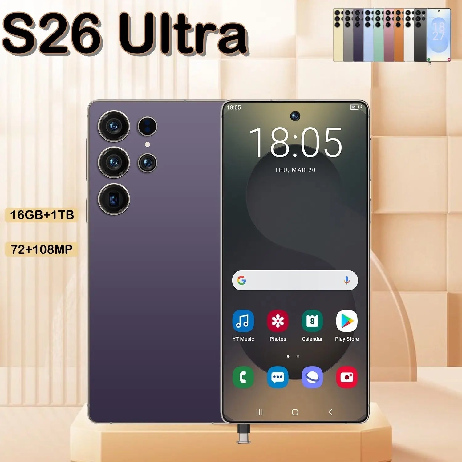 Unlocked 5G Smartphone, 16GB RAM, 1TB Storage, 6.9 Inch AMOLED Display Tidesmit