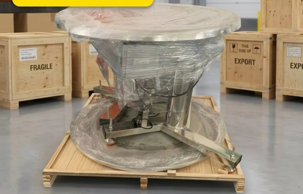 304 Stainless Steel Size Customized Speed Adjustable Turntable Rotary Accumulation Collecting Turning Packing Collection Table