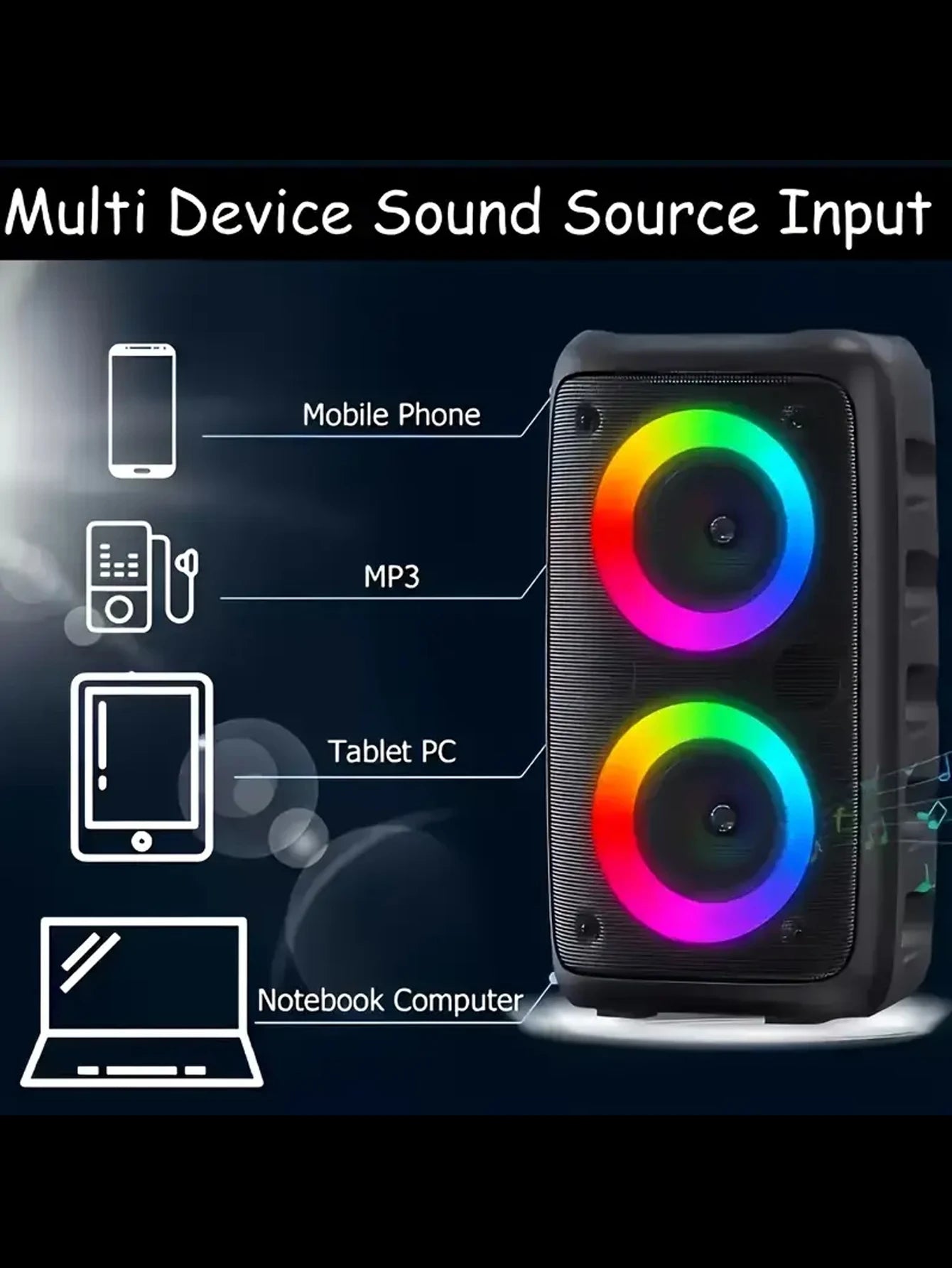 Bluetooth Speaker -HY3317 portable Altavoz De Karaoke Big Speakers Outdoor DJ Party Dual 4 Inch Bluetooh Speaker With Mic for Family Ktv