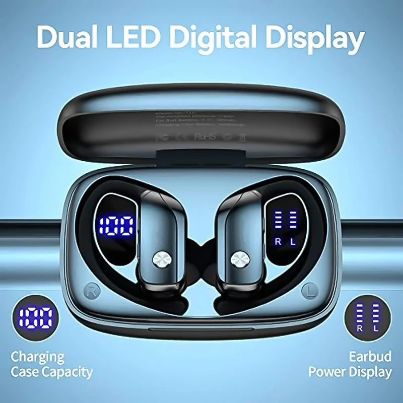 Earhooks Gaming Headphones T16 Sport Earphones Hifi Stereo Sound Wireless Earbuds Over-Ear Headset Built-in Mic for Phone Tidesmit