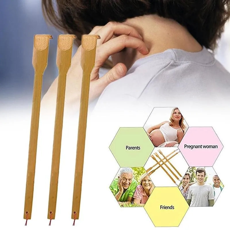 Bamboo Back Scratcher – Ergonomic Massage Stick for Muscle Relief Back Massage Instrument Tidesmit