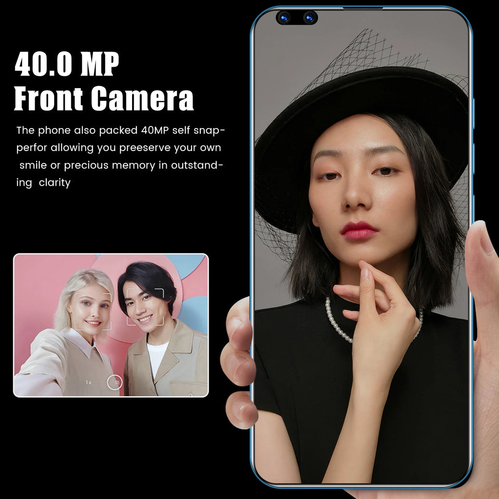 New P60 Pro 7.8 Inch 10 Core Smart Phone 16GB+512GB 4K HD GPS Navigation 5G Android SmartPhone 40+48MP Game Mobile Phone - Tidesmit