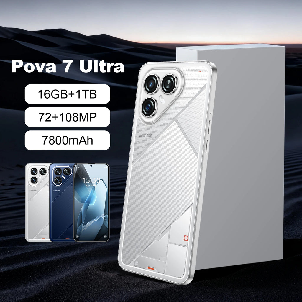 Close up view of the Tidesmit Pova7 Ultra 5G smartphone showing the metallic frame ports and button placement.