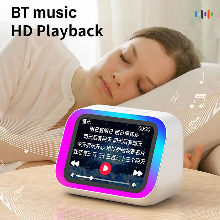TF26 Pro Smart BT Speaker RGB Intelligent Large-Screen Temperature Display Battery-Powered Table Clock Electronic Album Tidesmit