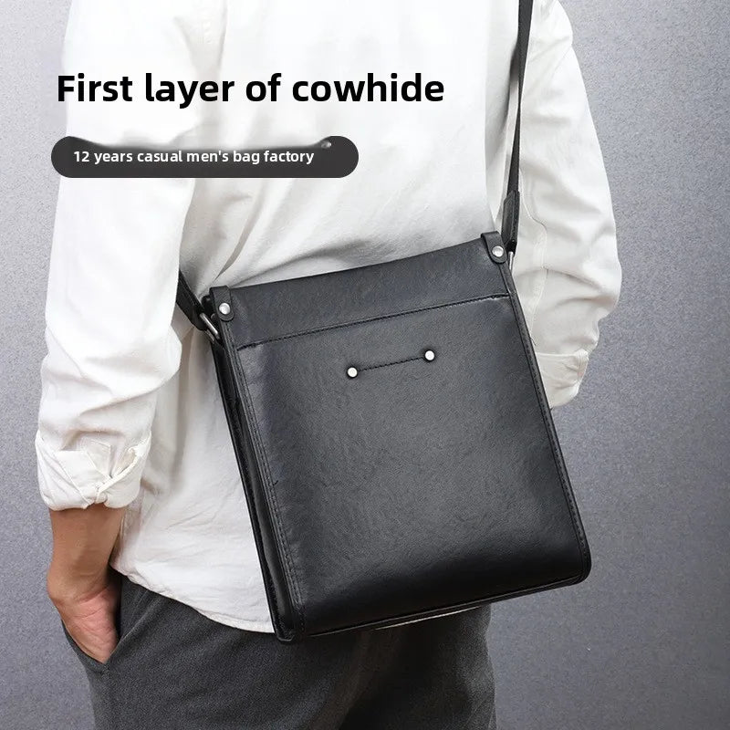 Genuine Leather Waterproof Ultra-Lightweight Fashion Crossbody Tote Bag Large-Capacity Business Casual Shoulder Bag New