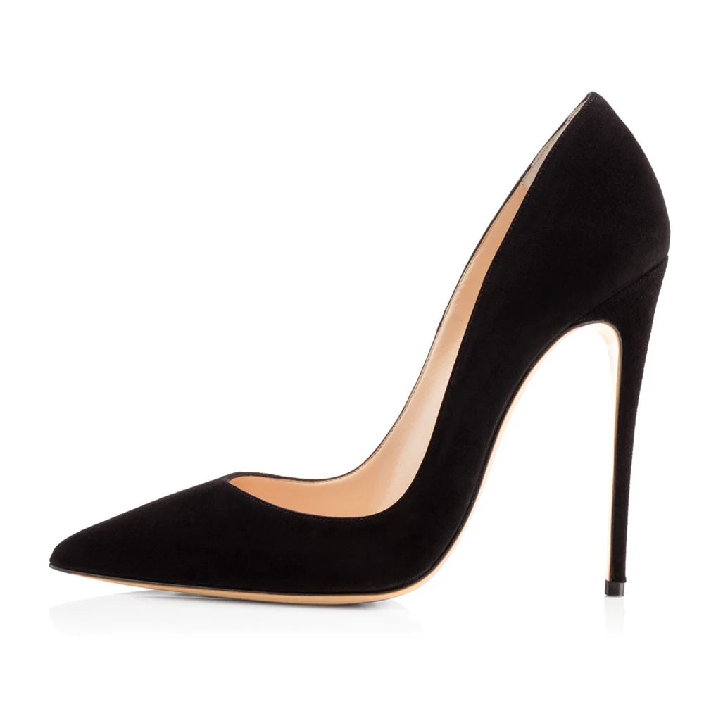 2022 New Arrival Pointed Toe Sexy Large Size 44 45 Luxury Fashion Suede Green Pumps Stiletto Heels for Ladies