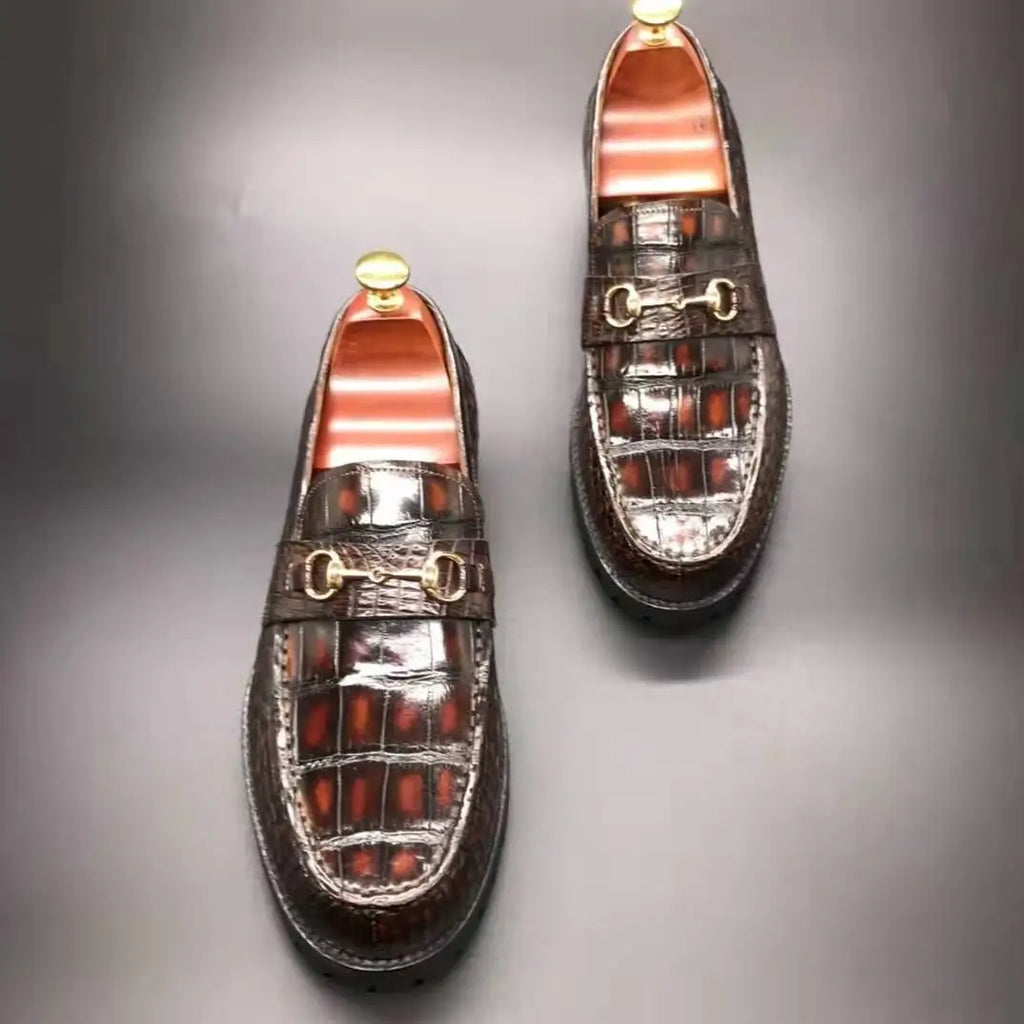 Trendy Custom Color Luxury Shoes Loafers Men Crocodile Leather Slip-on Casual Loafers Handmade Alligator Skin Men's Dress Shoes