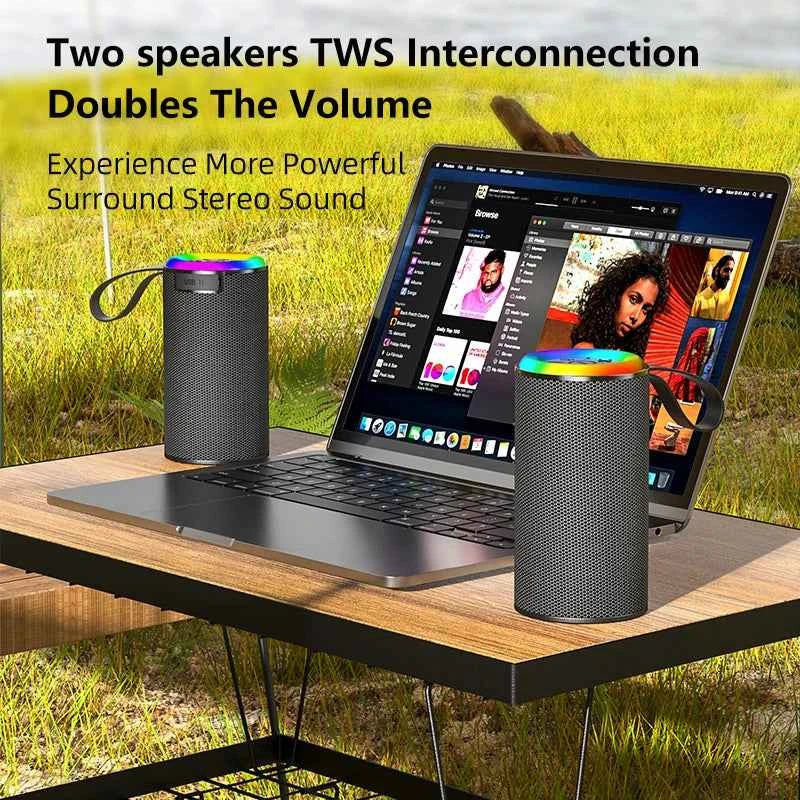 High Quality Portable Wireless RGB LED Subwoofer Speakers Outdoor Use Mini Bluetooth Speaker My Store