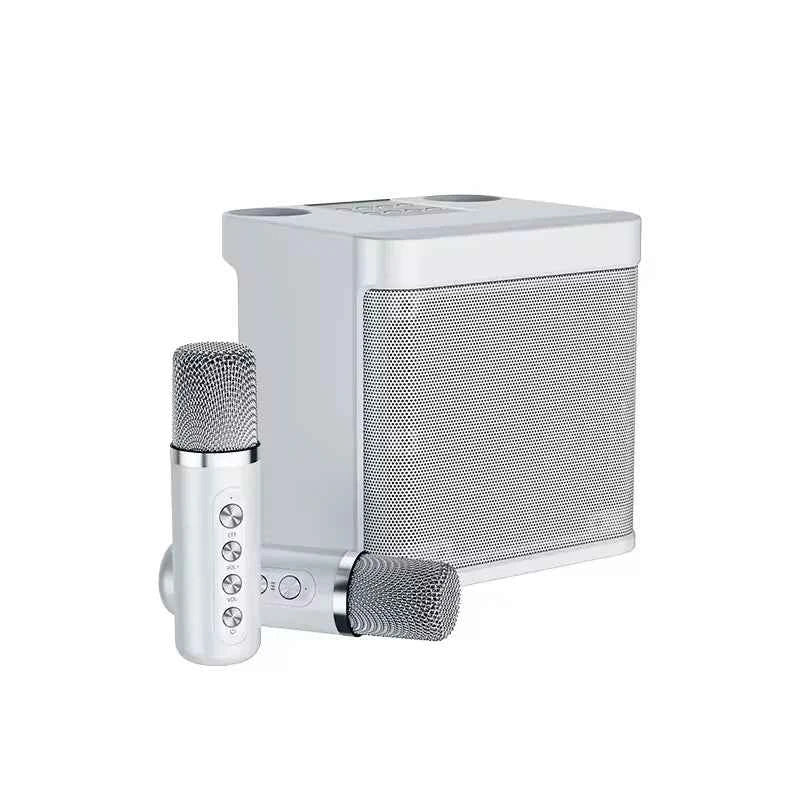 Ktv Stereo Karaoke Machine Portable Bluetooths Karaoke Speaker for Adults and Kids With 2 Wireless Microphones White My Store