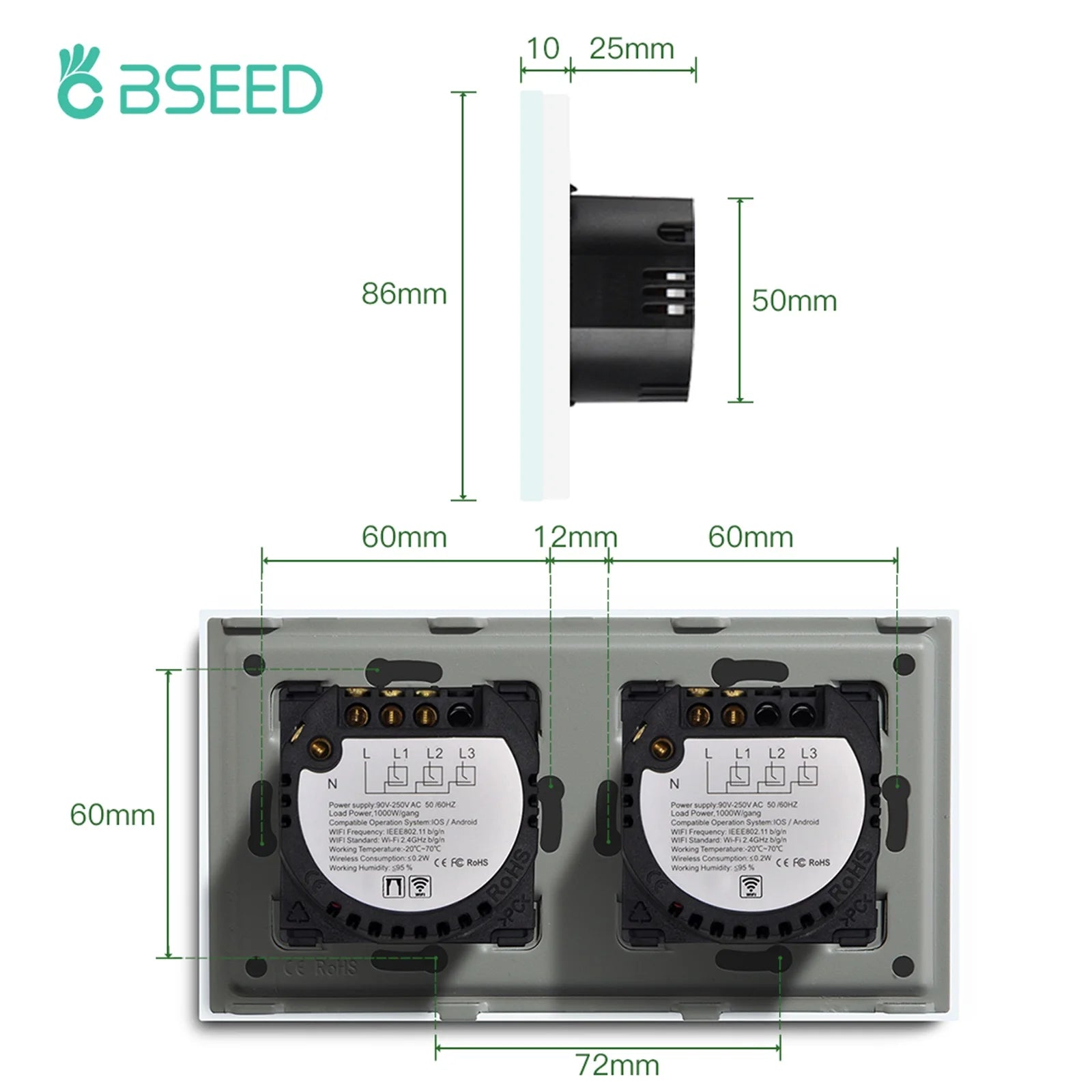 Tidesmit Smart WiFi Shutter Switch - App Controlled Roller Blind Timer Tidesmit