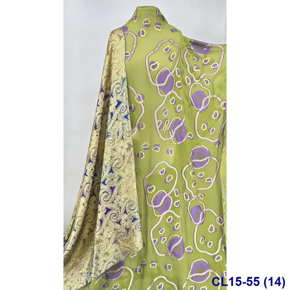 Lisami RTS Luxury Silk Fabric Elegant Multi-Color 3D Metallic Handcut for Dresses Weddings and Curtains