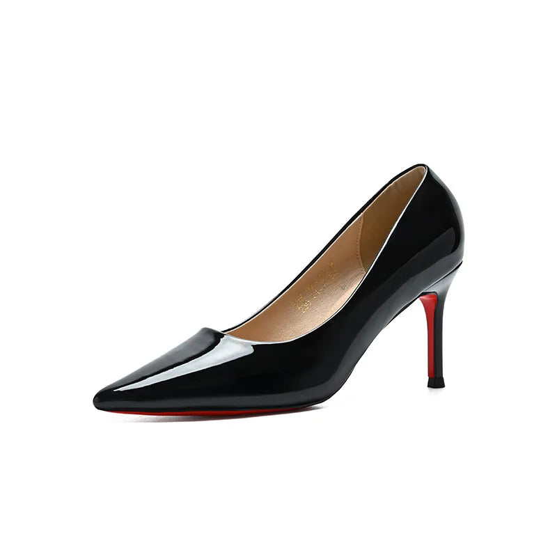 Women's Spring Slip-On Pumps Stiletto Heel Shoes Thin Heels 6-10cm Ultra-High Red Bottom Pointed Toe Professional 2026