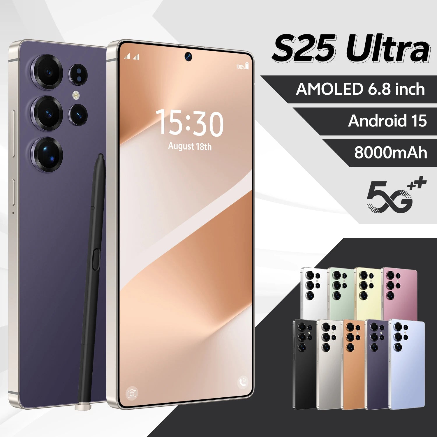 S25 Ultra 5G Smartphone, 16GB RAM, 1TB Storage, Android 15 - Tidesmit Purple 16g 1TB Tidesmit