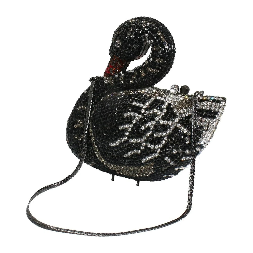 Women Classic Luxury Swan Rhinestone Fashion Evening Clutch Elegant Crystal Handbag Bridal Wedding Purse for Prom Cocktail Party
