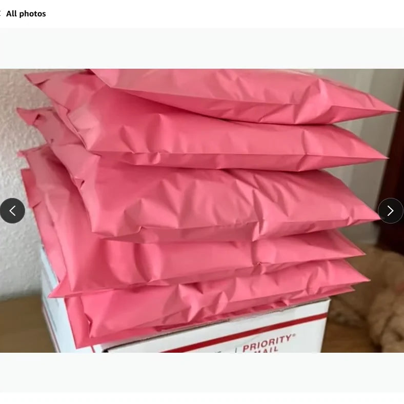 100 Piece 10x13 Inch Light Pink Polyester Mailing Bags Waterproof Strong Adhesive for Clothing 2-Day Shipping Five-Day Delivery