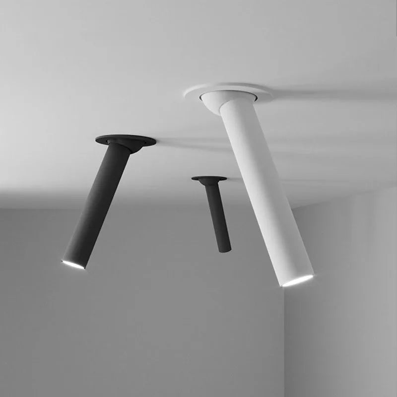 QIUBOSS Dimmable LED Spotlights AC220V Led Recessed Downlight Long Cylinder Ceiling lamp 7W Background Lighting Light for Indoor