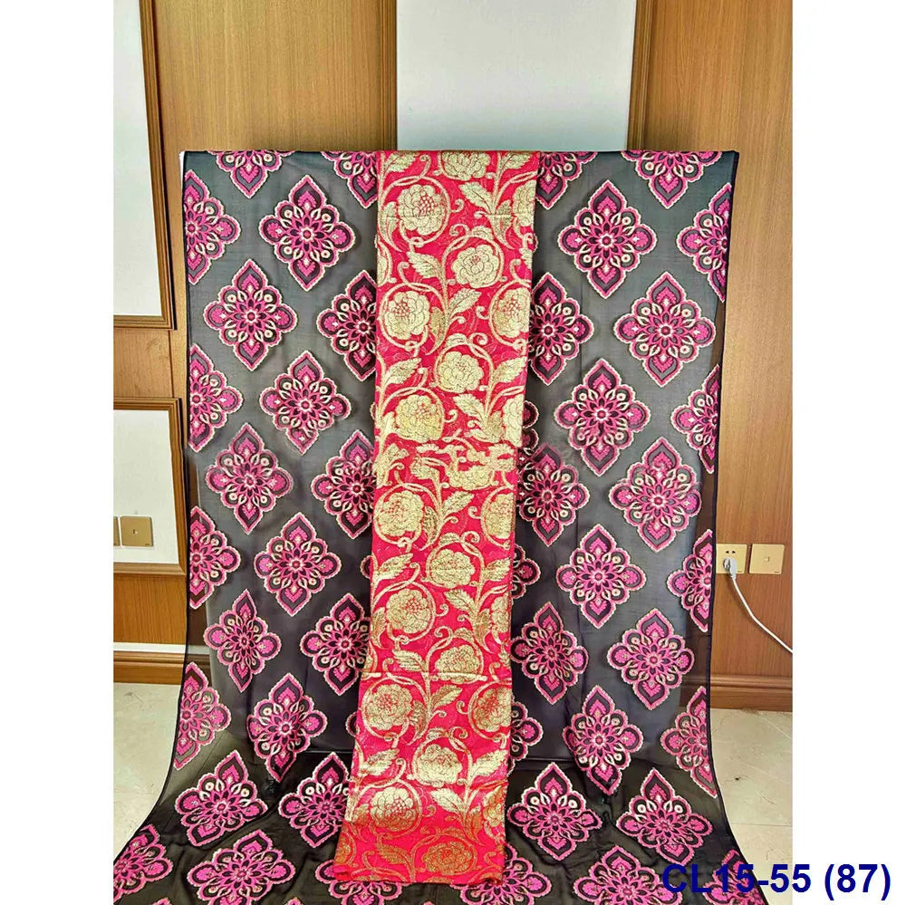 Lisami RTS Luxury Silk Fabric Elegant Multi-Color 3D Metallic Handcut for Dresses Weddings and Curtains