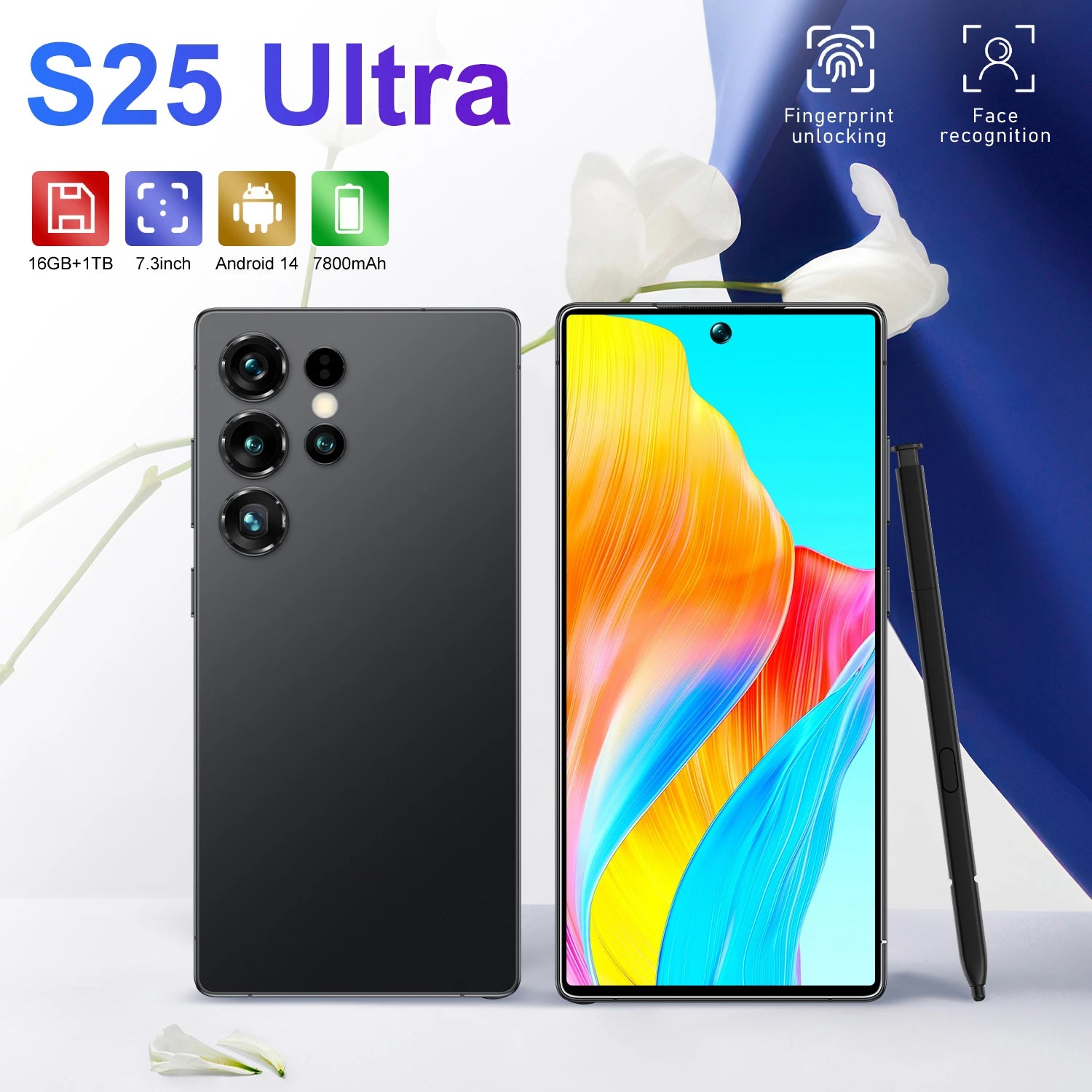 S25 Ultra 5G Smartphone, 1TB 16GB RAM Android 15 with S-Pen Tidesmit