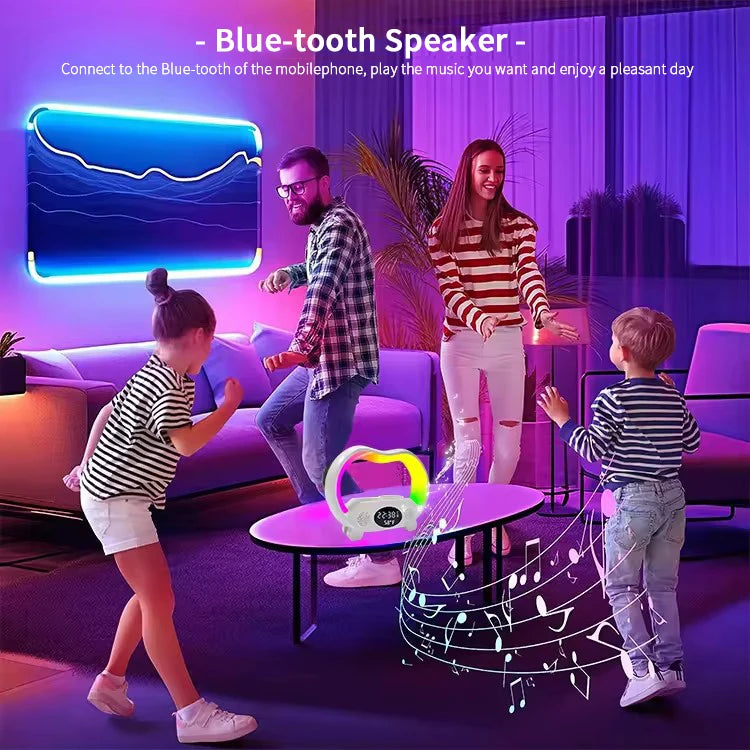 Power bank charger-Online Best Gadgets Multifunction Musical Light RGB Alarm Clock 10W Output Power Wireless Speakers with Lamp Tidesmit