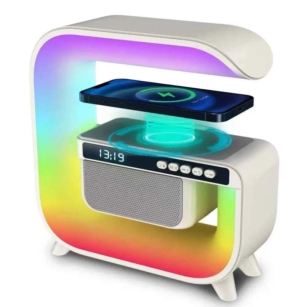 BT G3 Mini Speaker Night Light Multi Functional with Alarm Clock Speaker Led Wireless Charger Speakers My Store