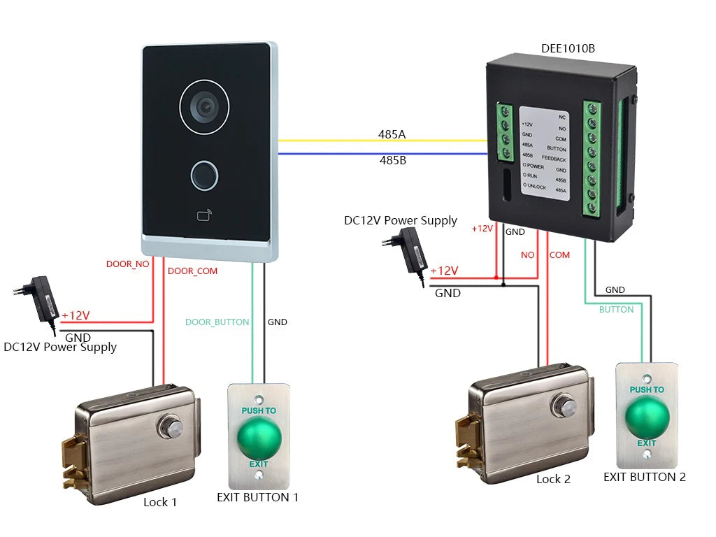 Dahua original IP Video Intercom KIT,VTO2211G-WP & VTH2621G-P & PoE switch,support phone app, RFID Card Unlock
