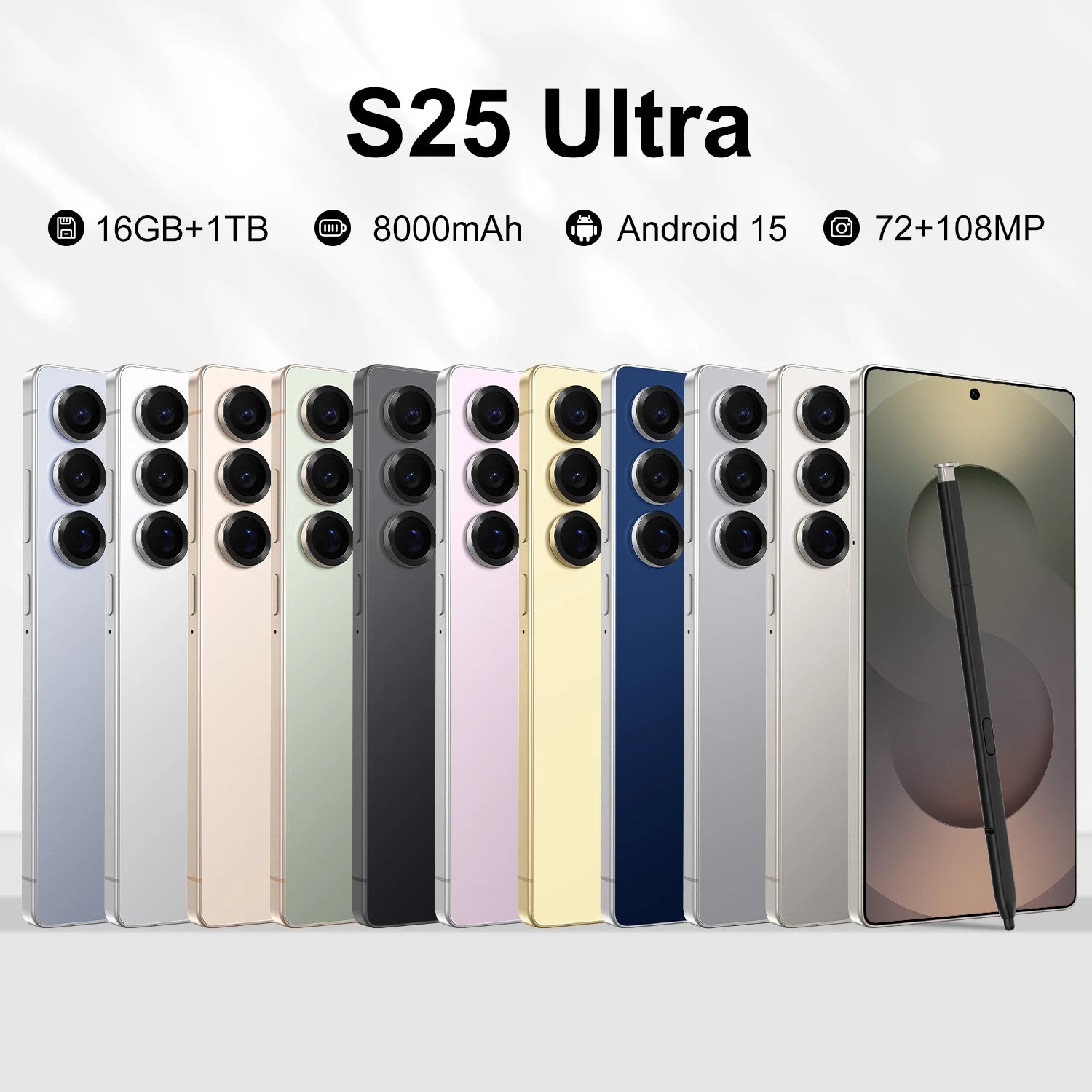 Original Samsung S25 Ultra 5G smartphone with 16GB RAM 1TB storage 7.3-inch HD screen Android 15 dual SIM used