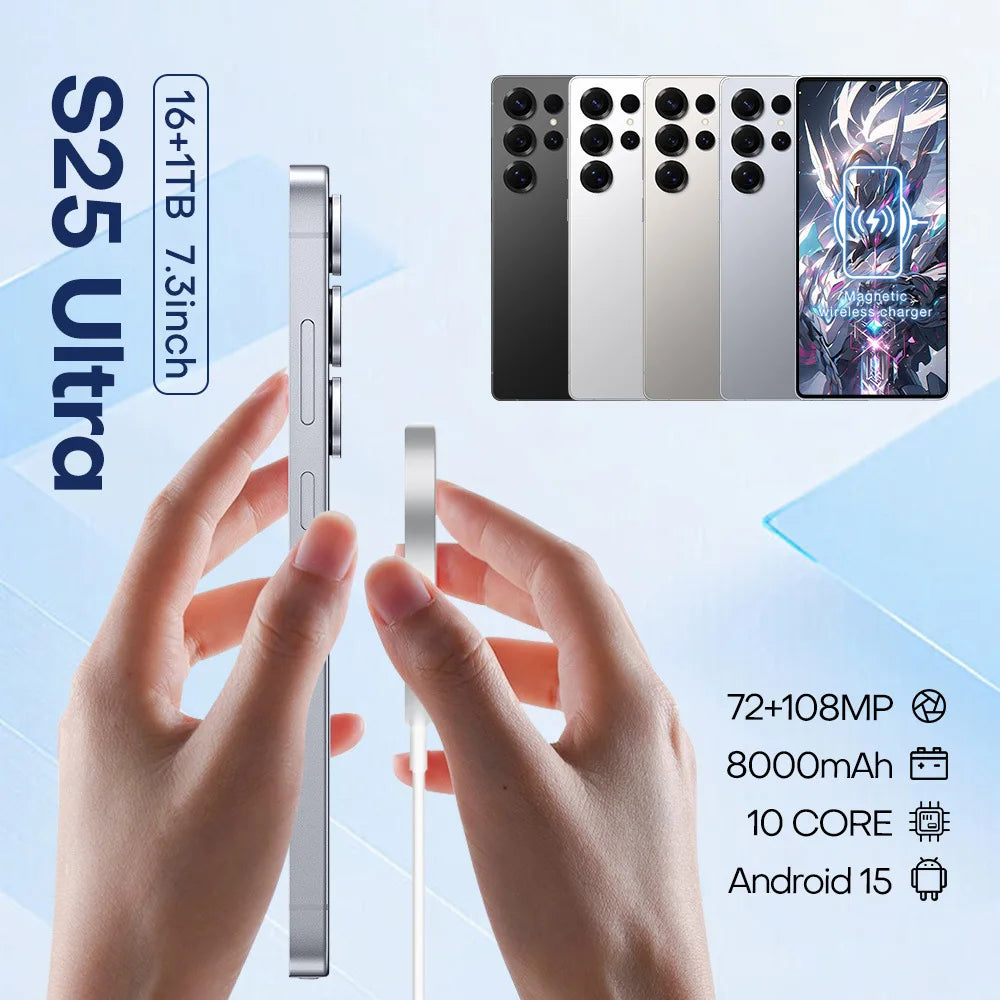 Factory Price Big Screen Phone S25 Ultra  16+1TB Global Version Android 5G Smartphone  Dual-SIMdual-standby HD Unlocked Phones - Tidesmit