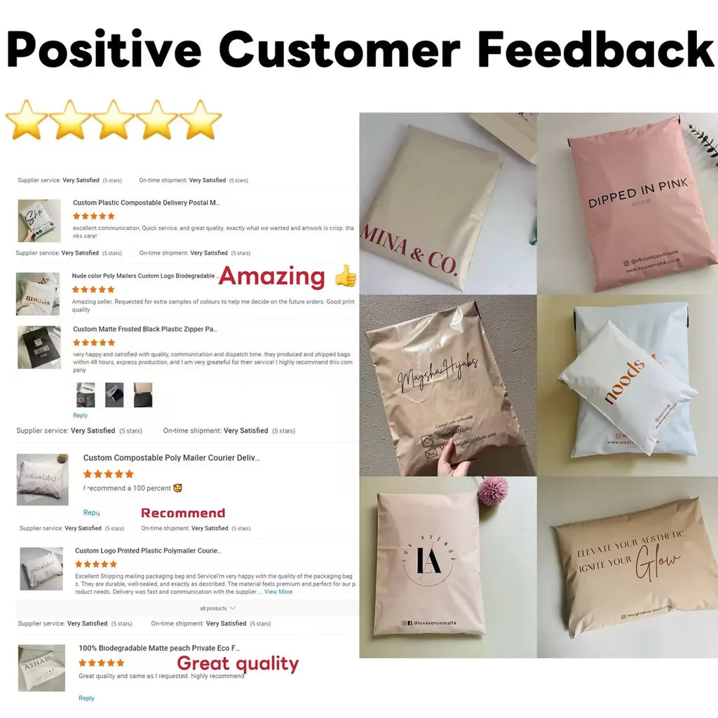 Custom Printed Eco Friendly Self Sealing Shipping Plastic Packaging Bag Poly Mailer Mailing Bags With Logo