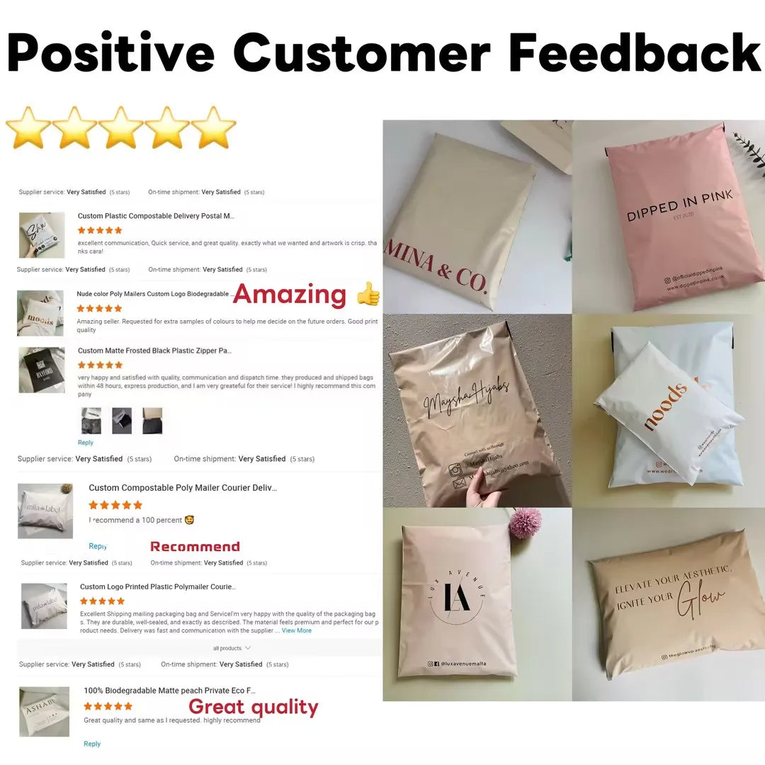 Custom Printed Eco Friendly Self Sealing Shipping Plastic Packaging Bag Poly Mailer Mailing Bags With Logo