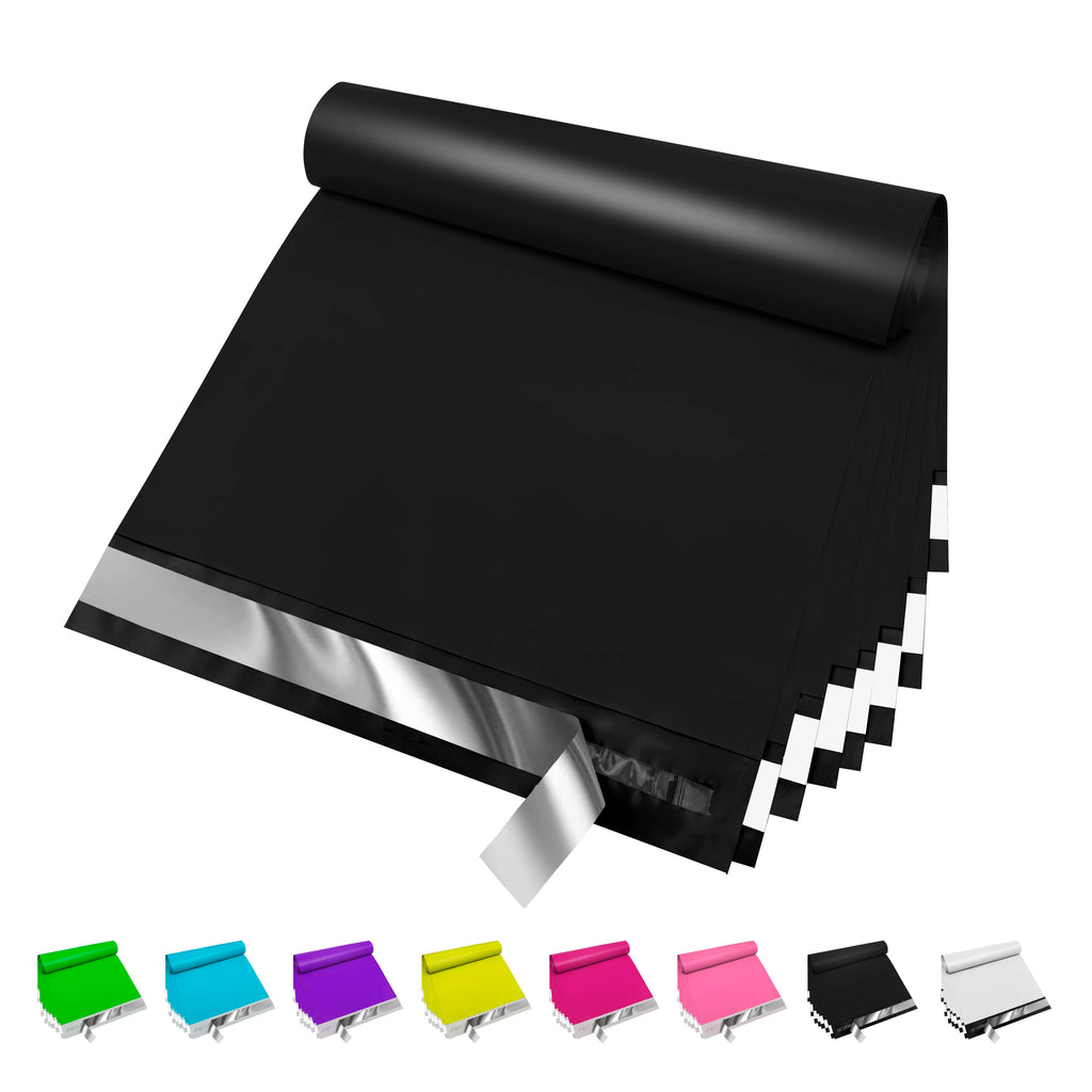 50 Black Poly Mailers 10x13 Inch Waterproof Tear Resistant Courier Envelope Bags Eco-Friendly 2-Day 5-Day Shipping for Small