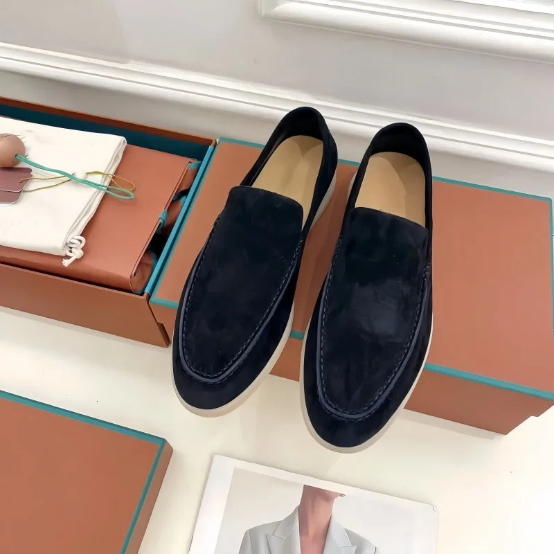 Luxury Designer LP Baotou Womens French-Style Loafers Genuine Leather Tassel Shoes Outdoor Wear Lazy-Style Breathable