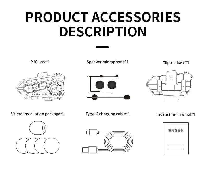 Y10 Motorcycle Helmet Wireless Bluetooth Headphones My Store