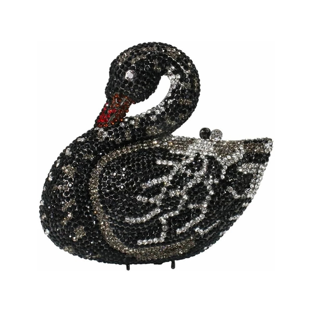 Women Classic Luxury Swan Rhinestone Fashion Evening Clutch Elegant Crystal Handbag Bridal Wedding Purse for Prom Cocktail Party