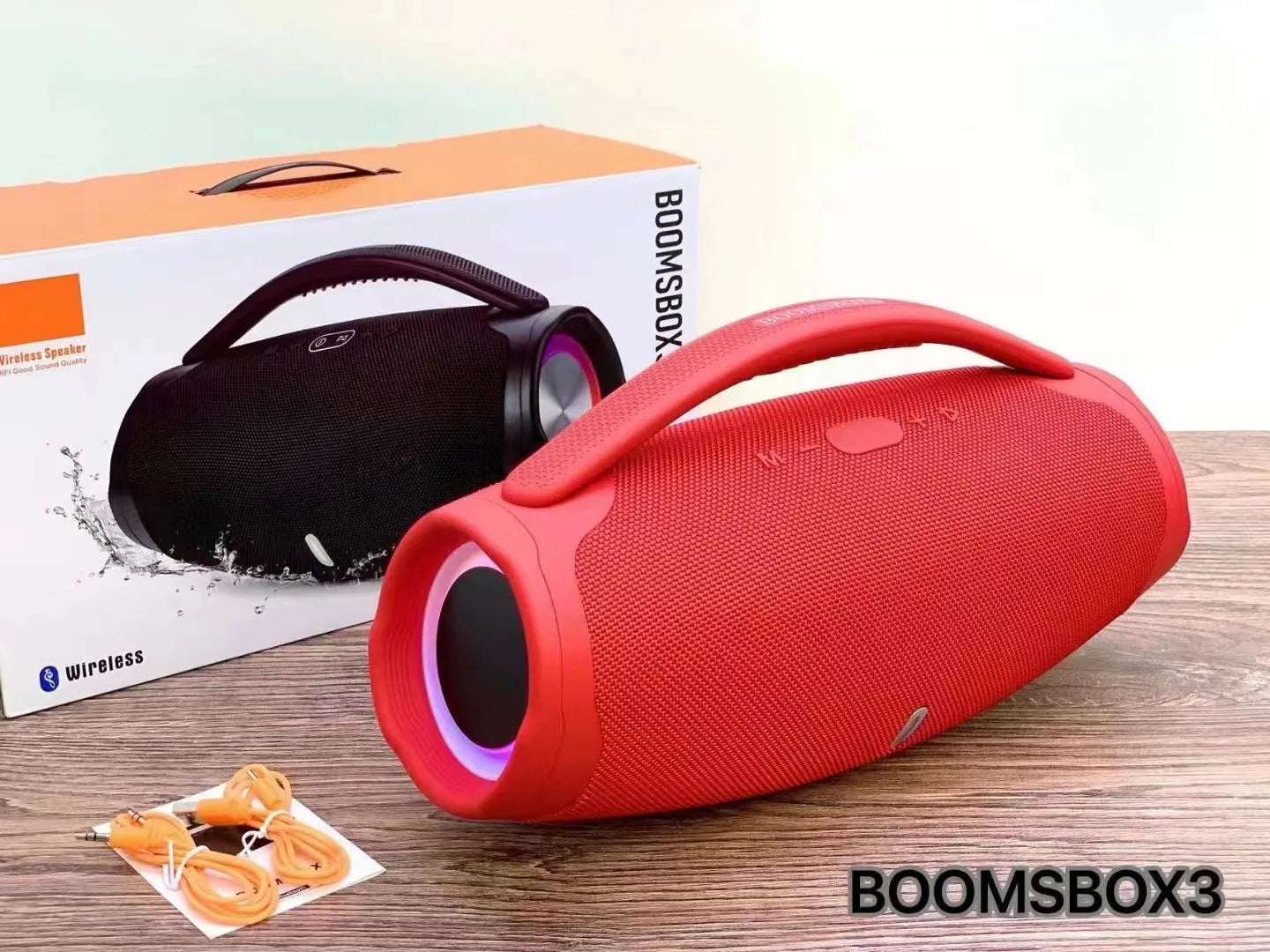 Bluetooth Speaker -40W Super Boombox3 Pro LED Portable Wireless for Blue-tooth Speaker Waterproof Column Outdoor Music Player Big Boombox 3 Battery