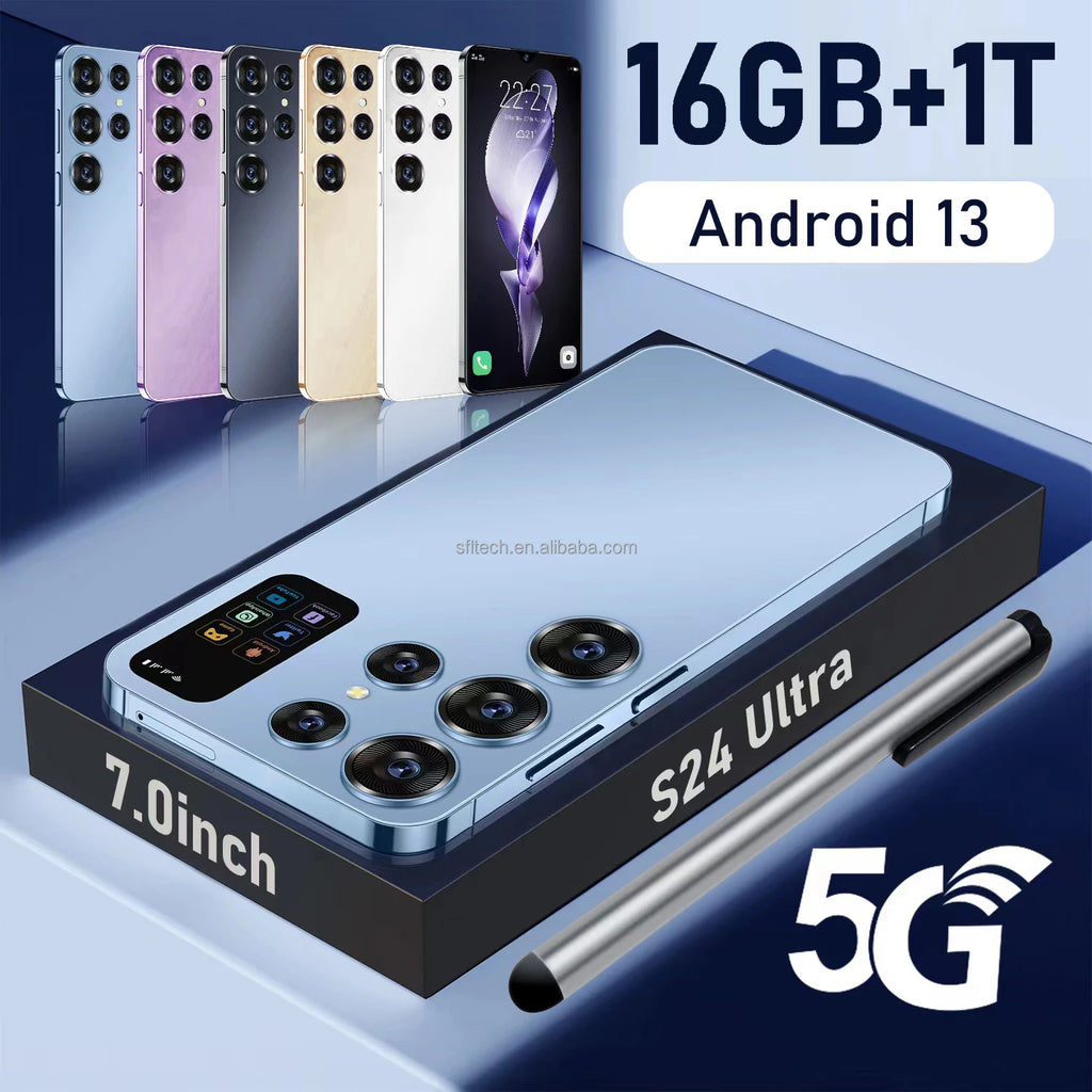 Wholesale S24 Ultra 16GB+1TB Android SmartPhone 5G Dual SIM Dual Standby Unlocked Mobile Phone S24 ultra Smart Phone - Tidesmit