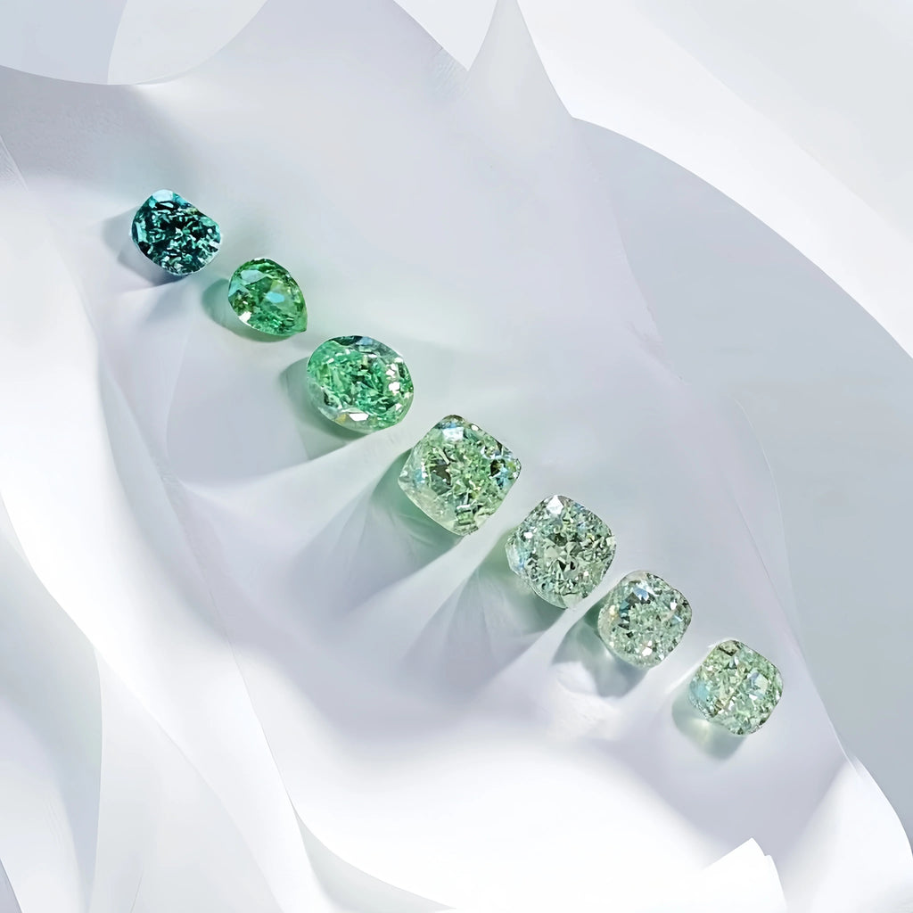 1CT VSVVS Clarity Synthetic Lab Diamond Fancy Intense Green Diamond IGI Certified Excellent Cut Loose Diamond for Jewelry Making