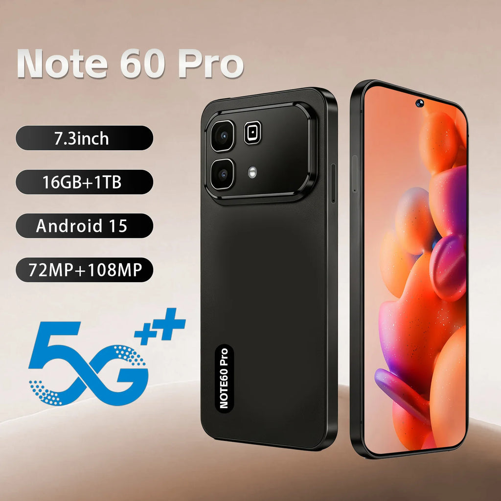 Note 60 Pro 16GB+1TB 5G smartphone featuring a 108MP camera and 7800mAh battery in a long standby design