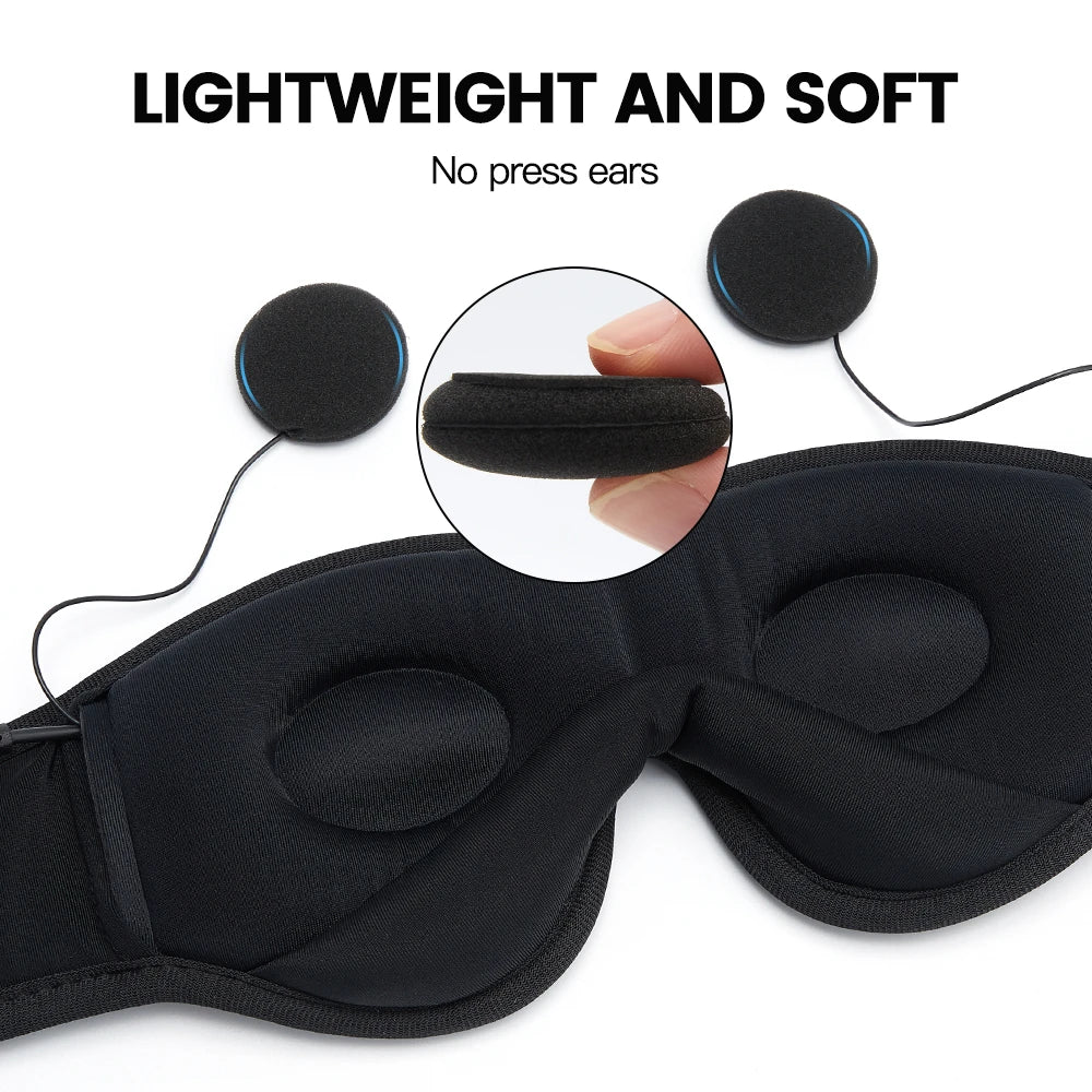 Bluetooth Sleep Mask Wireless Headphones - Ergonomic Side Sleeper Design Tidesmit