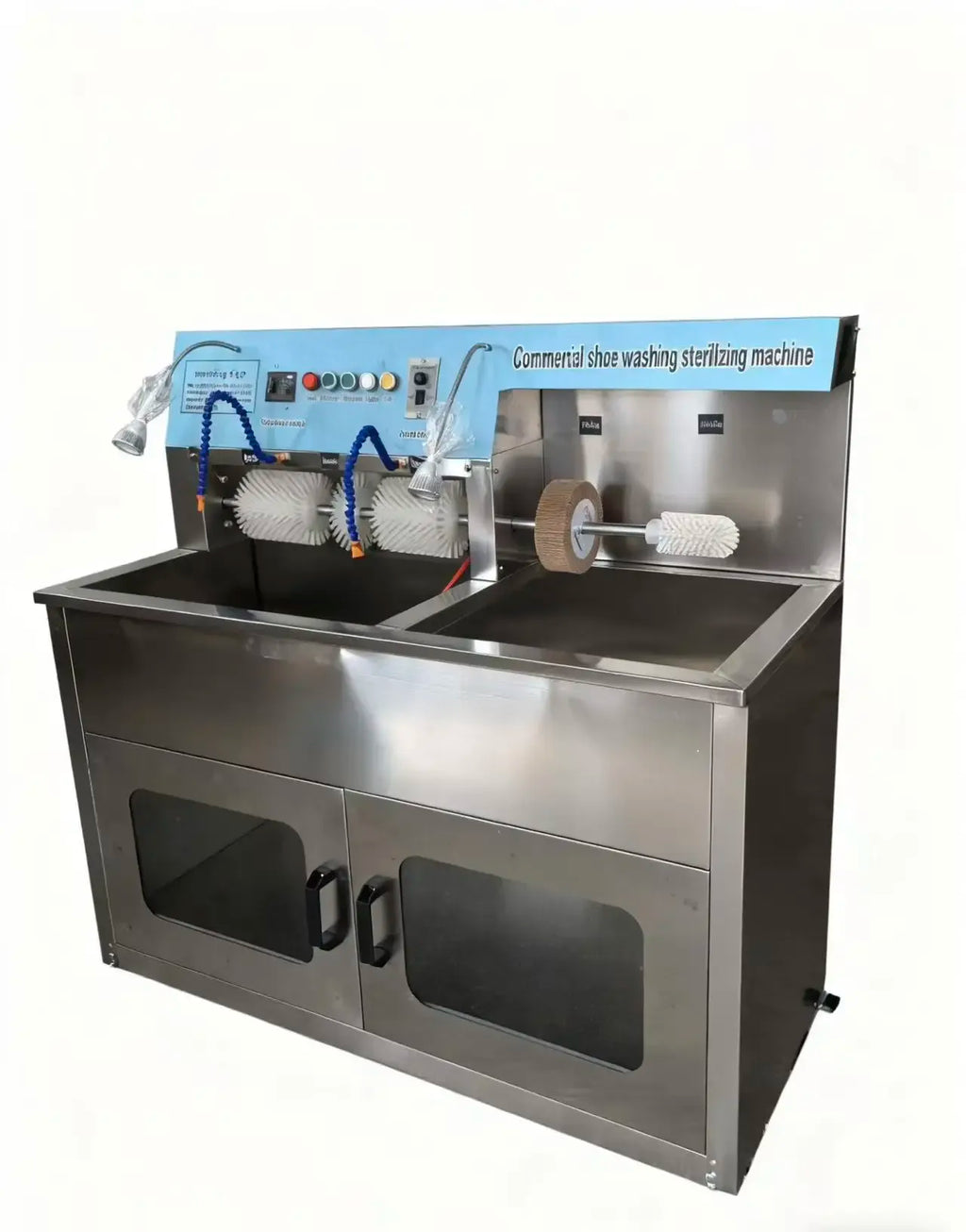Commercial Shoe Washer Dryer with Dual Tanks and 20-Pair Capacity